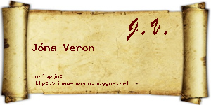 Jóna Veron névjegykártya